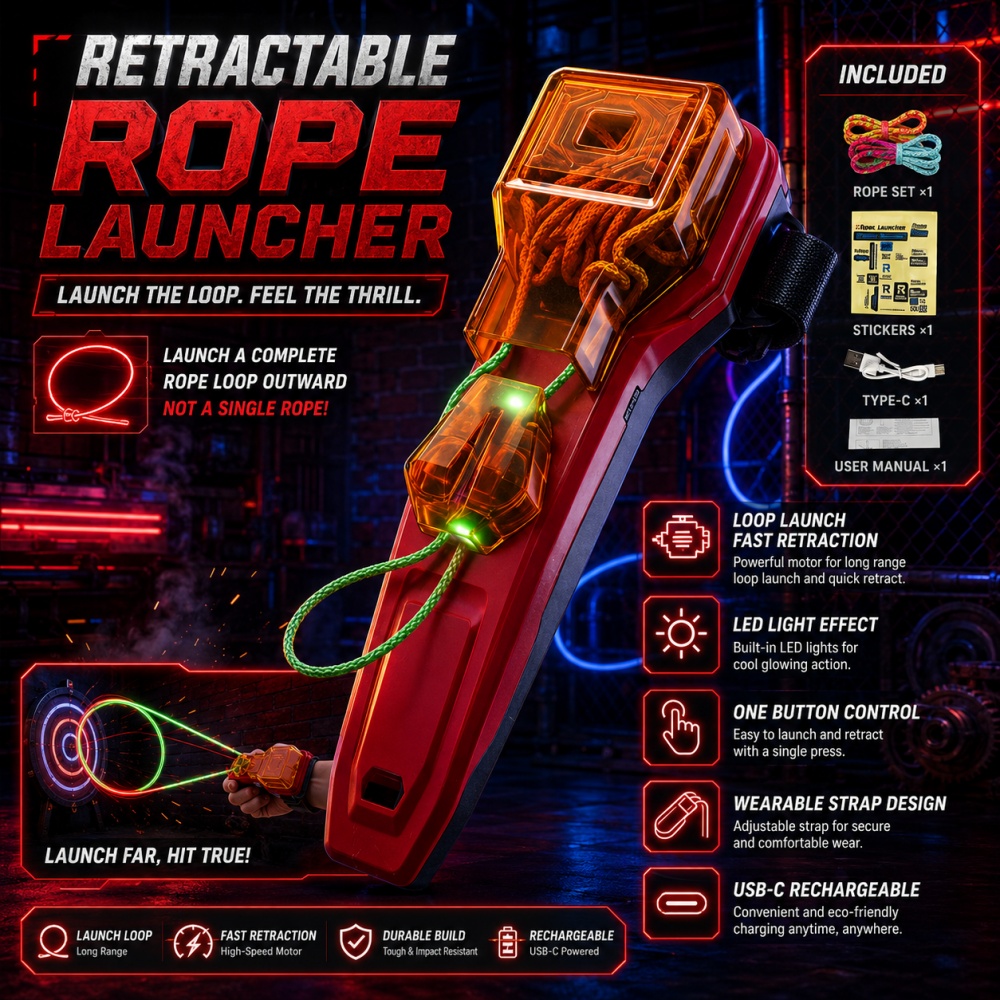 Rope Launcher Spider Web Shoot - Car Led Light ulasan dan harga